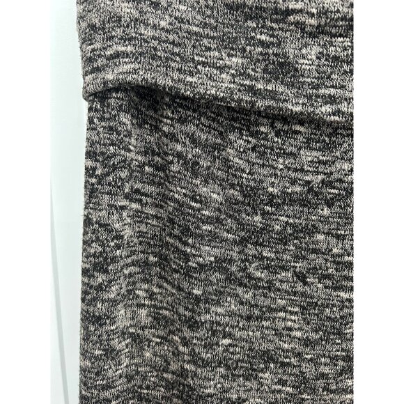 MSSP Womens Maxi Skirt Heathered Knit Fold Over Waist Band Black Gray Stretch - Picture 4 of 10